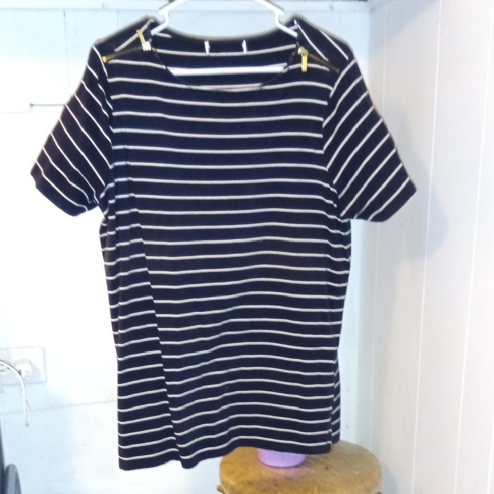 Classic Striped Tee, black and white stripes, (M)